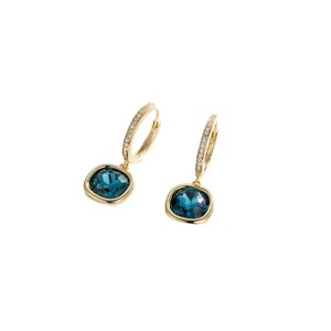 <b>Crystal</b> <b>Stud</b> <b>Earrings</b> Geometric Square Bezel Setting Purple Everyday Wear - Product Image 5
