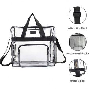 Women's Fashion Shoulder <b>Bag</b> New <b>Transparent</b> PVC <b>Makeup</b> Case with Zipper Closure Waterproof Logo Pattern Travel Case - Product Image 4