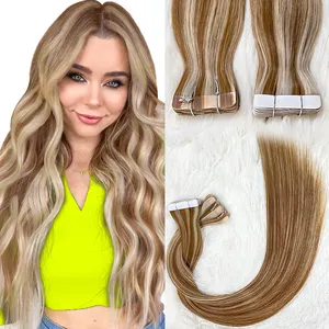 26 inches brazilian wet and wave skin weft deep wave human in tape hair extensions