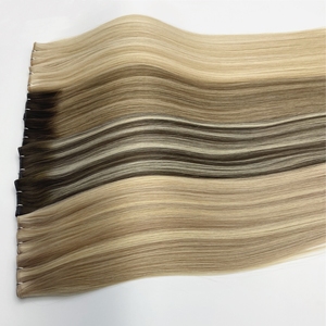 Extensiones de <span class=keywords><strong>Cabello</strong></span> Balayage de Baja Luminosidad, Extensiones de <span class=keywords><strong>Cabello</strong></span> 100% Humano, Tramas Finas Invisibles de Doble Grosor - Product Image 6