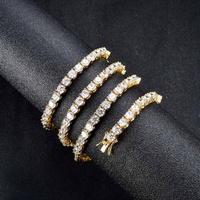 Chaîne cubaine Hip Hop en alliage plaqué or rhodié pour homme, collier ras-du-cou tennis serti de zircone, bijoux bling glacés, cadeau Europe Amérique