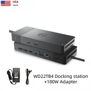 Station d'accueil <span class=keywords><strong>Thunderbolt</strong></span> <span class=keywords><strong>4</strong></span> Dell WD22TB4 d'origine, adaptateur 180W, Ethernet <span class=keywords><strong>RJ45</strong></span>, HDMI DP pour ordinateur portable Dell XPS Precision USA - Product Image 1