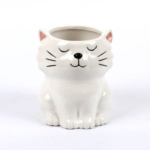 Macetas <span class=keywords><strong>de</strong></span> Cerámica con Diseño <span class=keywords><strong>de</strong></span> <span class=keywords><strong>Gatito</strong></span> y Flor en 3D, Estilo Instagram, Únicas y Encantadoras, Venta al por Mayor - Product Image 6