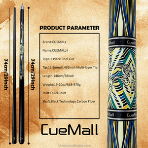 CueMall 58" Fiberglass Pool Cue, Professional Billiard Stick, 12.5mm 4-Layer Tip, Low Deflection Shaft for Accurate Shooting - Product Image 3