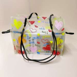 15 "Nuevo diseño PVC 2 piezas conjunto solo hombro bandolera esmerilado 2 colores bolso de mano señoras bolso para mujer - Product Image 1