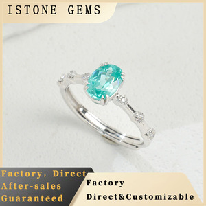 Anillo de plata S925 de alta gama con gema Paraiba - Product Image 6