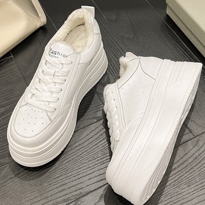 Baskets compensées blanches à bout rond pour femmes, nouvelle collection 2026, tendance, à semelle épaisse, avec talonnette intégrée, respirantes - Product Image 4