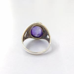 แหวนพลอยอเมทิสต์ เงินแท้ 925 แหวนพลอยทำมือ คอลเลคชั่นแหวนเงินคุณภาพ ราคาขายส่ง - Product Image 6