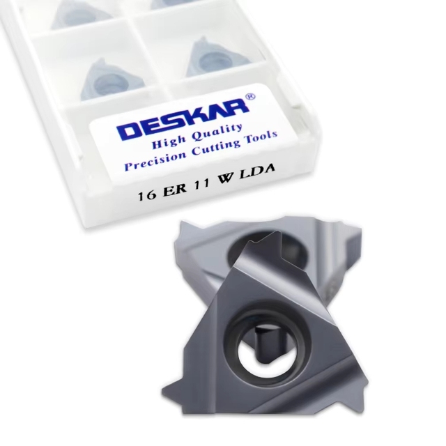 For DESKAR 16 ER 11 W LDA Indexable Tungsten Carbide Threading Lathe Inserts CVD Coated for Threaded Holder OEM