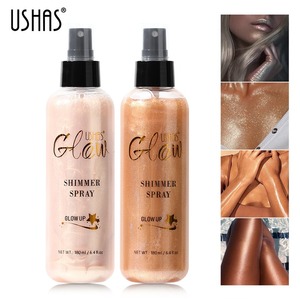 Spray <span class=keywords><strong>Corporal</strong></span> Brillante USHAS 180ml, Iluminador Líquido para Piel Oscura, 4 Colores, Bronceador <span class=keywords><strong>Corporal</strong></span>, Spray Contorneador Iluminador Líquido - Product Image 2