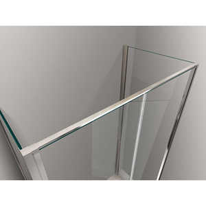 Berline à porte battante chromée 6 mm et boîte de douche à 2 côtés fixes 67.5-70 pouces-pour berline 67-70 - Product Image 2