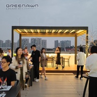 Pergola à lames orientables Greenawn, motorisée, personnalisée, imperméable, durable, respectueuse de l'environnement, en aluminium, kits de pergola à lames orientables