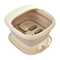 Bain de pieds électrique portable et pliable avec massage des tissus profonds, rouleaux de massage, contrôle de la minuterie et fonction de trempage pour les pieds et les jambes