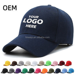 Casquettes de baseball personnalisées avec logo brodé en gros OEM, casquettes de sport unies en polyester structuré à 6 panneaux pour hommes et femmes - Product Image 1