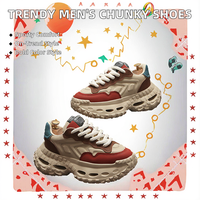 Chaussures de course pour hommes à lacets avec logo imprimé, couleurs assorties, tendance automne, pour la randonnée en extérieur, semelle intermédiaire épaisse en caoutchouc, maille respirante