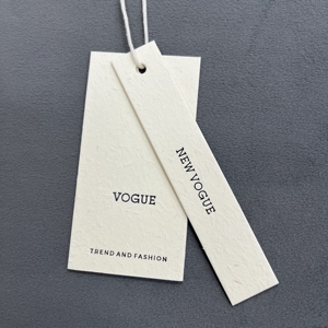 Luxury Recycled Garment Paper Labels With Embossed Custom Hang Tags Special Cardboard Clothes Hangtags With Own Logo Shoes Bags