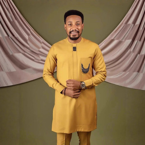 2025 nuevo AliExpress bordado de alta calidad para Amazon modelo transfronterizo superventas traje Dashiki étnico africano para <span class=keywords><strong>hombres</strong></span> - Product Image 1