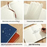 Carnet de notes en cuir PU personnalisable en gros, imprimé, 36 feuilles, reliure cousue, format B5, option logo personnalisé, promotionnel
