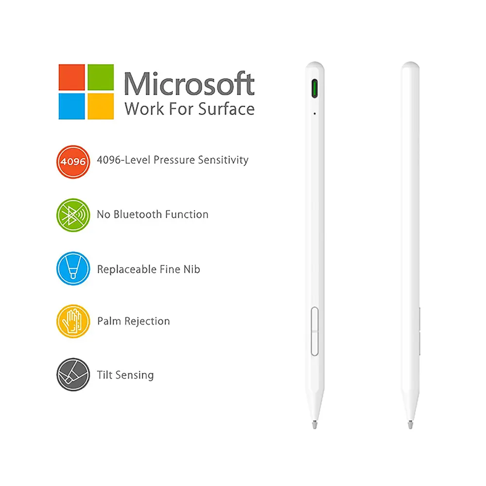 Wholesale Slim Pen For Microsoft Surface Pen 4096 Pressure Sensitivity Stylus for Surface Pro 8 Pro 7 Go 2 3 For Asus Stylus Pen