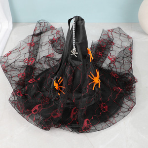 Sombrero <span class=keywords><strong>de</strong></span> <span class=keywords><strong>Bruja</strong></span> Gótico para Halloween, Sombrero <span class=keywords><strong>de</strong></span> <span class=keywords><strong>Tul</strong></span> Rojo <span class=keywords><strong>con</strong></span> Decoración <span class=keywords><strong>de</strong></span> Araña y Calavera Naranja, Disfraz <span class=keywords><strong>de</strong></span> Cosplay para Mujer, Accesorio para la Cabeza - Product Image 3