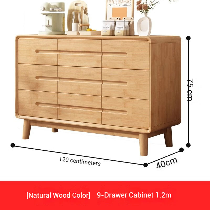 Nine-drawer cabinet 1.2 meters [natural wood color]
