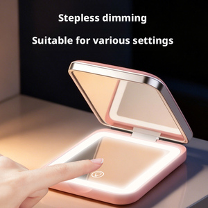 Rechargeable <b>LED</b> Light Compact <b>Mirror</b> Pocket Purse Handheld Portable Folding Small Mini Makeup <b>Mirror</b> with 3 Color Lights Switch - Product Image 3