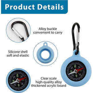 Boussole <span class=keywords><strong>en</strong></span> silicone portable de haute précision pour l'extérieur, <span class=keywords><strong>en</strong></span> gros, <span class=keywords><strong>en</strong></span> stock, pour la randonnée et le camping - Product Image 4