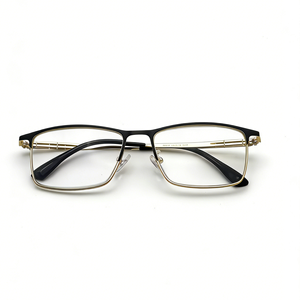 Lunettes <span class=keywords><strong>de</strong></span> lecture photochromiques transparentes <span class=keywords><strong>de</strong></span> luxe à verres en cristal naturel, monture semi-cerclée en métal pour seniors, vente en gros, optique personnalisée - Product Image 1