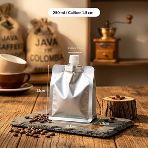 Bolsa con Boquilla Sellada de Ocho Lados de Aluminio Puro Engrosado para Envasado de Café de Grado Alimenticio, Resistente a Altas Temperaturas - Product Image 5
