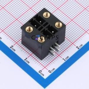 DB2ERHBM-3.5-2*2P-BK Plug-in Terminal Block Bent Lead Through Hole,P=3.5mm Board-to-Board / Socket - Closed Screw Fixing 2x2P - Product Image 1