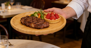 Bandeja Redonda Multiusos de Bambú para Alimentos, Plato de Servir Compacto sin Asas para el Hogar, Cafetería, Postres, Frutas, Comida Rápida - Product Image 5