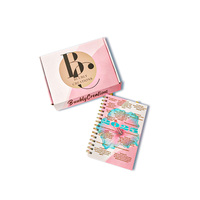 Vente en gros planificateur budgétaire quotidien personnalisé de voyage mariage cahier à spirale rose avec boîte-cadeau Journal impression personnalisée