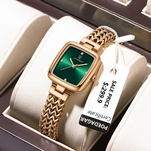 2024 nuova POEDAGAR 768 impermeabile in acciaio inossidabile da donna orologio quadrato al quarzo di lusso per donna orologi moda reloj