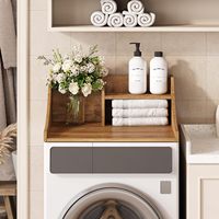 Meuble de rangement double pour lave-linge et sèche-linge sur pied en bois, durable, avec organisation optimisée (couleur personnalisable)