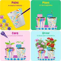 Kit de jardinage et de peinture de fleurs en 4 pièces - Art et artisanat pour enfants de 8 à 12 ans, kit de jardinage pour enfants, jouet d'anniversaire pour garçons