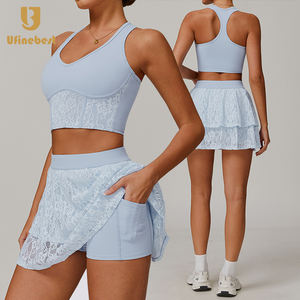 Groothandel Opvulling Sport Bh Top Kanten Kleding 2 Sets Fitness Kleding Dames Golfrok Yoga Tennisrok - Product Image 1