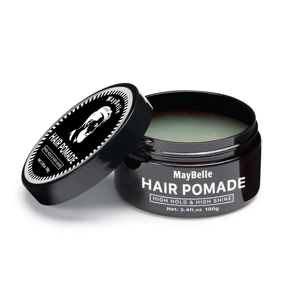 Cera de cabelo para homens com acabamento fosco de marca própria, 100g, base de água, pomada sem flocos