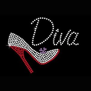 Diamantes de imitación Reina Cumpleaños <span class=keywords><strong>Diva</strong></span> Sneaker Hierro en parche Hot Fix Bling Crystal Motif Diamond Decal Prensa de calor Plantilla de diamantes de imitación - Product Image 2