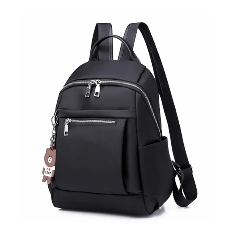 Fashion Waterproof Black Oxford Fabric School Bags Backpack USB And Earphone Port Women School Bags For Teenagers Girls Colleges