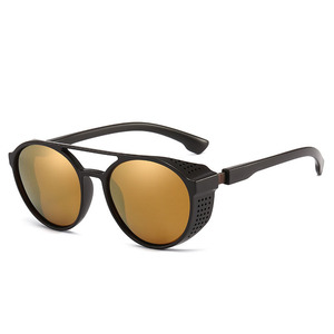 Gafas de Sol Polarizadas Clásicas de Doble Puente Negras Estilo Steampunk de Alta Calidad para Hombre, Nueva Tendencia, Azul Claro Transparente - Product Image 6