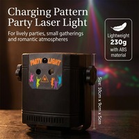 Proyektor Pola Suara Lampu Laser Mini USB Isi Ulang 230g Portabel untuk Pencahayaan Panggung DJ, Dekorasi Perayaan Klub Liburan