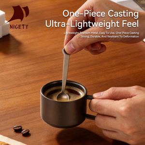 Custom Logo 90ml Titanium Espresso <strong>Mug</strong> Set Eco-friendly Lightweight Coffee Cup With Spoon For Advertising &amp; Promotional Gifts - Product Image 4