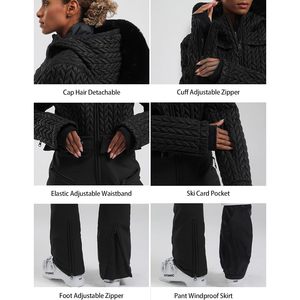 Traje de Esquí Personalizado para Mujer, Mono de una Pieza, Impermeable 15K 10K, Transpirable, Aislado, Ajustado, Ropa Deportiva de Invierno - Product Image 5