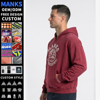 Sweat-shirt à capuche coupe ample pour homme, fabrication OEM ODM, coton, impression personnalisée du logo, design décontracté vintage de luxe pour homme
