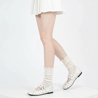 Nouveauté 2026 : Chaussettes en coton fines et respirantes pour femme, style basse, avec étrier, mi-mollet, tricotées pour l'été, couleur unie, usage quotidien, tendance