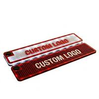 Tapis de bar lumineux LED personnalisé avec logo, en silicone PVC, à rainures profondes pour drainage, antidérapant, pour club, pub, fête
