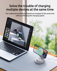 <span class=keywords><strong>Chargeur</strong></span> de téléphone sans fil magnétique .2 25W 3 en 1, station de charge rotative sans fil pour téléphone, montre et écouteurs - Product Image 4