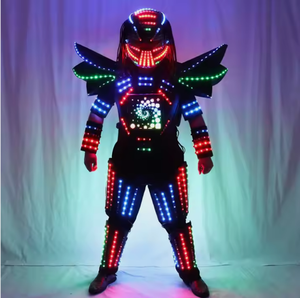 Costume de <span class=keywords><strong>robot</strong></span> LED programmable à écran lumineux, couleur RGB changeante, ailes lumineuses, pour spectacle de danse, carnaval, Halloween, cosplay - Product Image 2