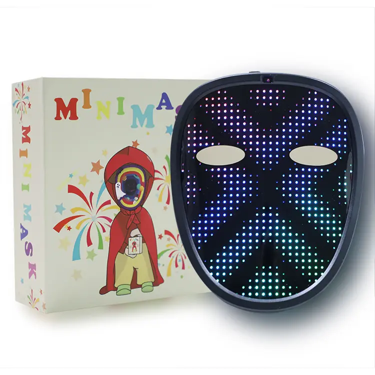 Halloween-Kindemaske leuchtet im Dunkeln Licht LED glühendes Gesicht Kunststoff Material wechselbild-Muster Maske