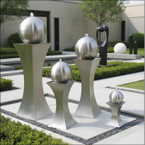 Grandes boules de <span class=keywords><strong>fontaine</strong></span> creuses en acier inoxydable, décoration paysagère extérieure, éclairage <span class=keywords><strong>solaire</strong></span>, design moderne, taille et couleur personnalisables - Product Image 5